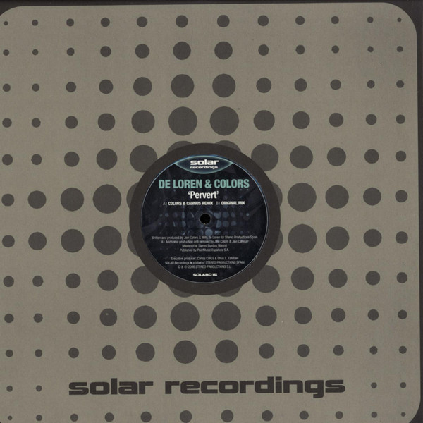De Loren & Colors - Pervert | Solar Recordings (SOLAR015) - 3