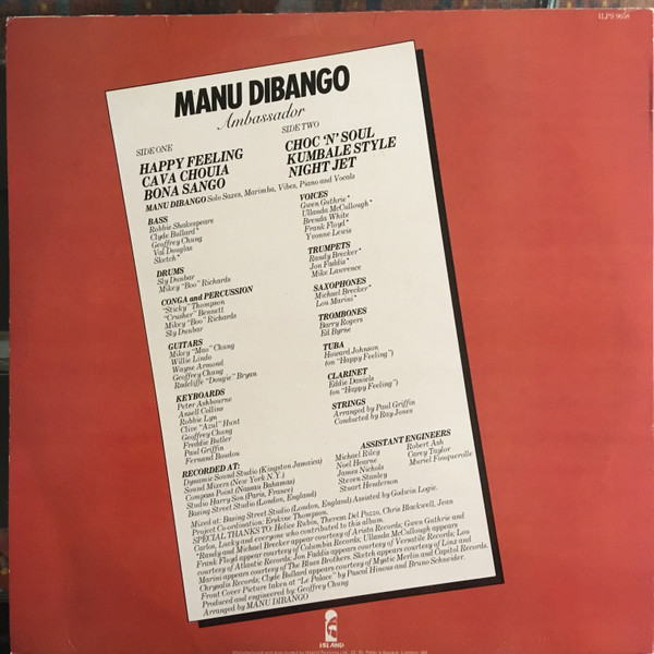 Manu Dibango - Ambassador | Island Records (ILPS 9658) - 2