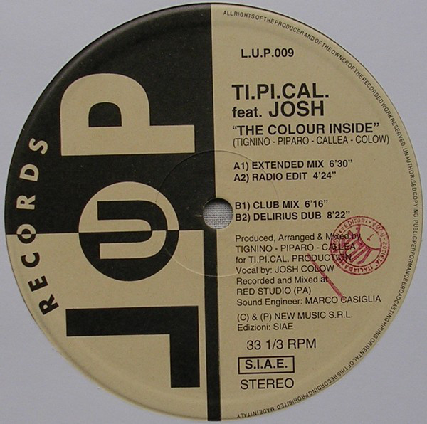 Ti.Pi.Cal. Feat. Josh Colow - The Colour Inside | LUP Records (LUP 009) - main