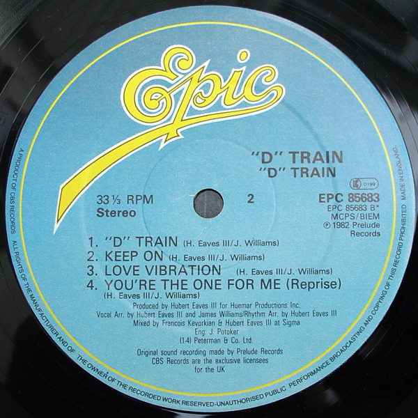 D-Train - You're The One For Me | Epic (EPC 85683) - 4