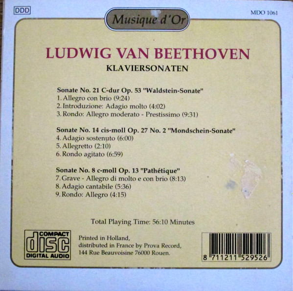 Ludwig van Beethoven - Klaviersonaten | Musique d'Or (MDO 1061) - 2