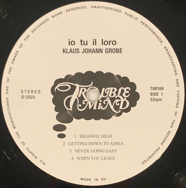 Klaus Johann Grobe - Io Tu Il Loro | Trouble In Mind (TIM189) - 3 Klaus Johann Grobe - Io Tu Il Loro | Trouble In Mind (TIM189) - 3