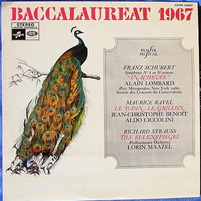 Franz Schubert , Maurice Ravel , Richard Strauss - Baccalaureat 1967 | Columbia (CC PM 130.547)