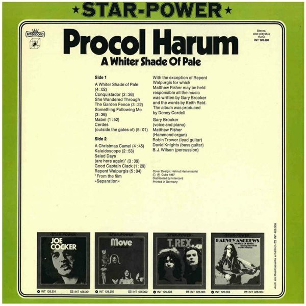 Procol Harum - A Whiter Shade Of Pale | Intercord (INT 126.300) - 2