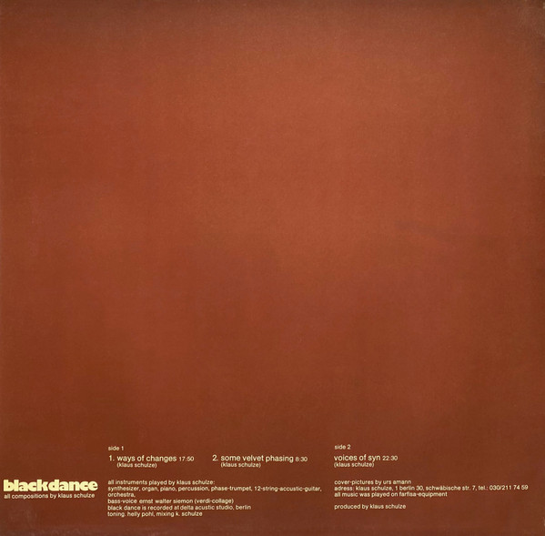 Klaus Schulze - Blackdance | Brain (brain 1051) - 2