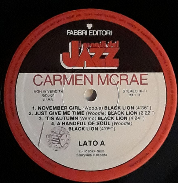 Carmen McRae - Carmen McRae | Fabbri Editori (GdJ 31) - 3 Carmen McRae - Carmen McRae | Fabbri Editori (GdJ 31) - 3