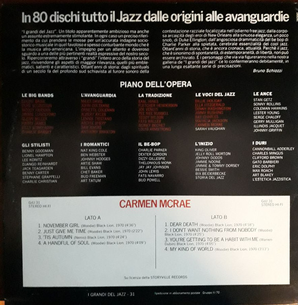 Carmen McRae - Carmen McRae | Fabbri Editori (GdJ 31) - 2 Carmen McRae - Carmen McRae | Fabbri Editori (GdJ 31) - 2