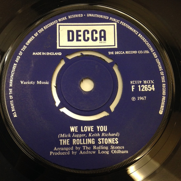 The Rolling Stones - We Love You / Dandelion | Decca (F 12654) - main