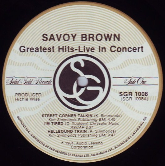 Savoy Brown - Greatest Hits Live In Concert [Vinyl] | Solid Gold Records (SGR 1008) - 3