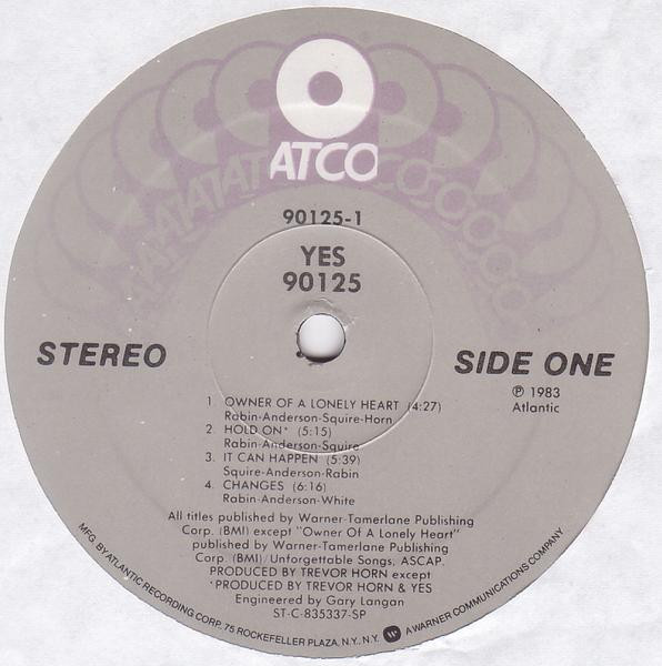 Yes - 90125 | ATCO Records (90125-1) - 2 Yes - 90125 | ATCO Records (90125-1) - 2