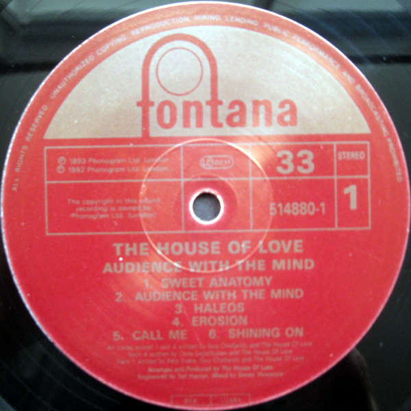 The House Of Love - Audience With The Mind | Fontana (514 880-1) - 2