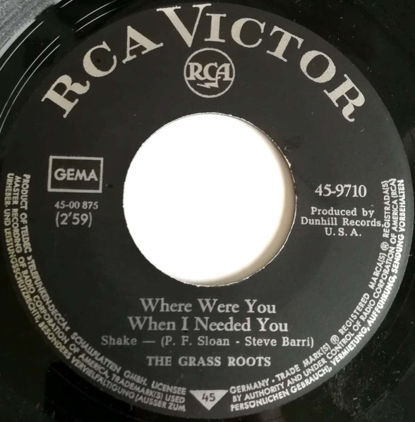 The Grass Roots - Where Were You When I Needed You / (These Are) Bad Times | RCA Victor (45-9710) - 2