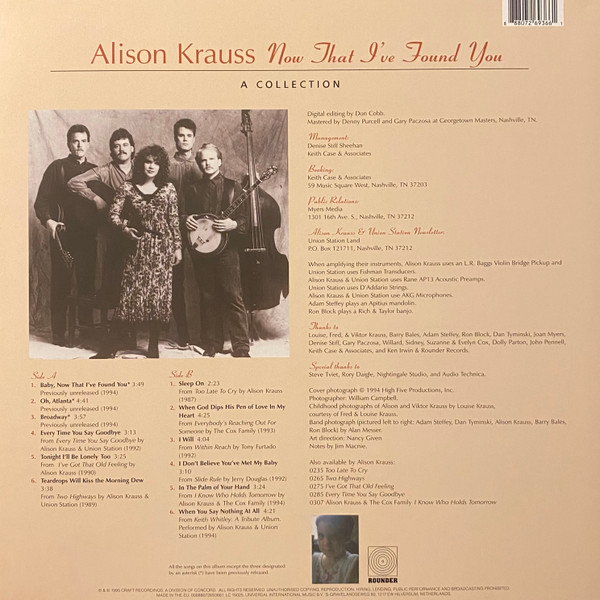 Alison Krauss - Now That I’ve Found You - A Collection | Rounder Records (00888072693661) - 2