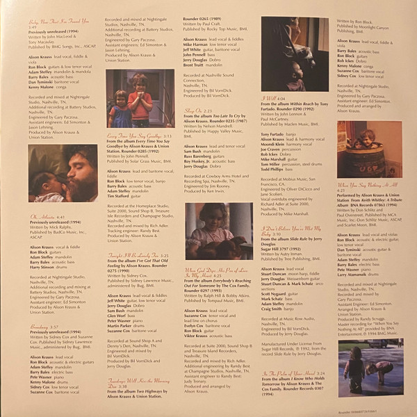 Alison Krauss - Now That I’ve Found You - A Collection | Rounder Records (00888072693661) - 3