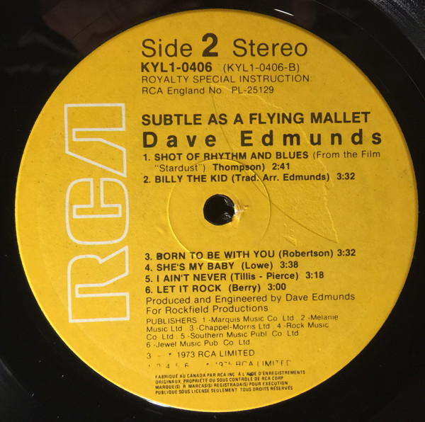 Dave Edmunds - Subtle As A Flying Mallet | RCA Victor (KYL1-0406) - 4