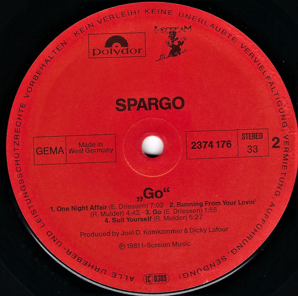 Spargo - Go | Polydor (2374 176) - 4 Spargo - Go | Polydor (2374 176) - 4