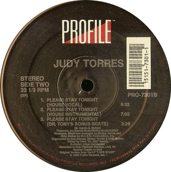 Judy Torres - Please Stay Tonight | Profile Records (PRO-7301) - main