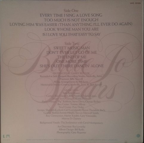 Billie Jo Spears - Every Time I Sing A Love Song | United Artists Records (UAS 30109) - 2