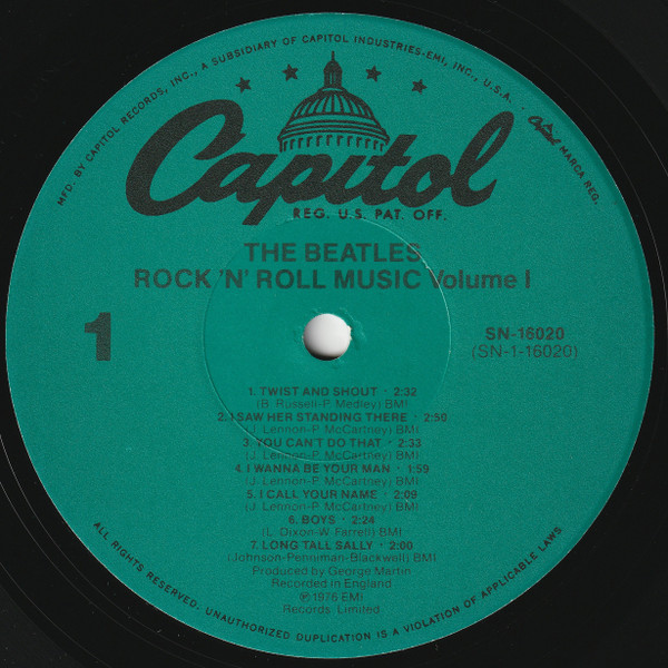 The Beatles - Rock 'n' Roll Music, Volume 1 | Capitol Records (SN-16020) - 3 The Beatles - Rock 'n' Roll Music, Volume 1 | Capitol Records (SN-16020) - 3