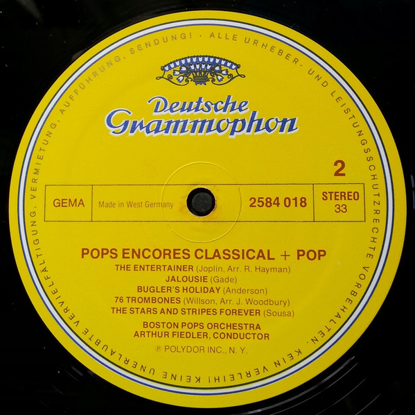 Arthur Fiedler , Boston Pops Orchestra - Boston Pops Encores Classical & Pop | Deutsche Grammophon (2584 018) - 4 Arthur Fiedler , Boston Pops Orchestra - Boston Pops Encores Classical & Pop | Deutsche Grammophon (2584 018) - 4