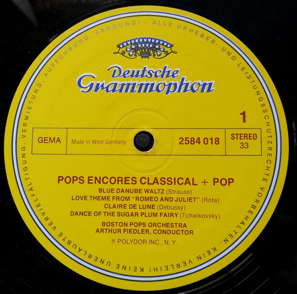 Arthur Fiedler , Boston Pops Orchestra - Boston Pops Encores Classical & Pop | Deutsche Grammophon (2584 018) - 3 Arthur Fiedler , Boston Pops Orchestra - Boston Pops Encores Classical & Pop | Deutsche Grammophon (2584 018) - 3