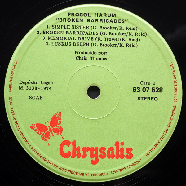 Procol Harum - Broken Barricades | Chrysalis (63 07 528) - 4