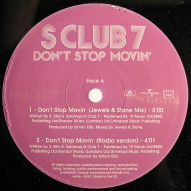 S Club 7 - Don't Stop Movin' | Polydor (8367) - main S Club 7 - Don't Stop Movin' | Polydor (8367) - main