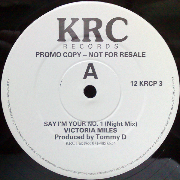 Victoria Miles - Say I'm Your No. 1 | KRC Records (12 KRCP 3) - main