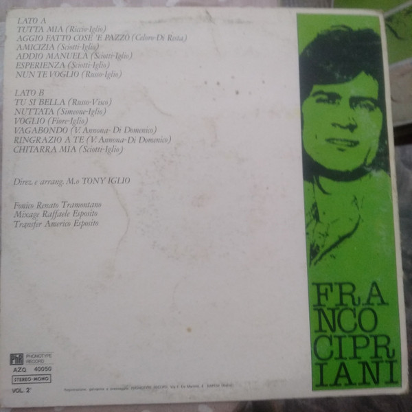 Franco Cipriani - Franco Cipriani Vol. 2° | Phonotype Record (AZQ 40050) - 2 Franco Cipriani - Franco Cipriani Vol. 2° | Phonotype Record (AZQ 40050) - 2