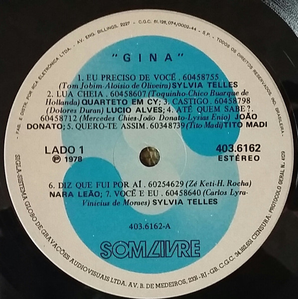 Various - Gina - Trilha Sonora Original Da Novela | Som Livre (403.6162) - 3