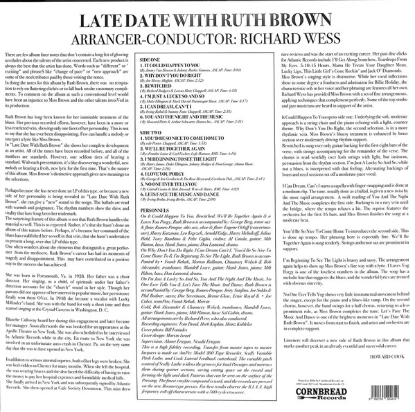 Ruth Brown - Late Date With Ruth Brown | Cornbread Records (CRNBR 16005) - 2