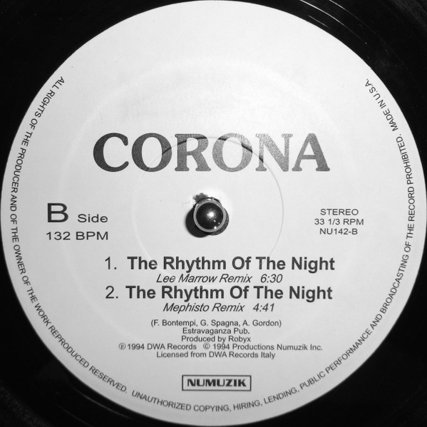 ICE MC / Corona - Think About The Way / The Rhythm Of The Night | Numuzik Inc. (NU142) - main