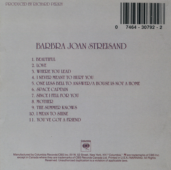 Barbra Streisand - Barbra Joan Streisand | Columbia (CK 30792) - 2