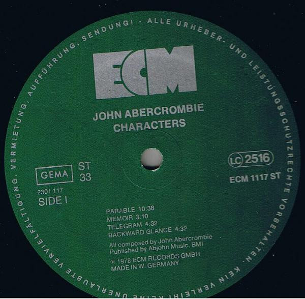 John Abercrombie - Characters | ECM Records (ECM 1117) - 3 John Abercrombie - Characters | ECM Records (ECM 1117) - 3