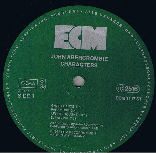 John Abercrombie - Characters | ECM Records (ECM 1117) - 4 John Abercrombie - Characters | ECM Records (ECM 1117) - 4