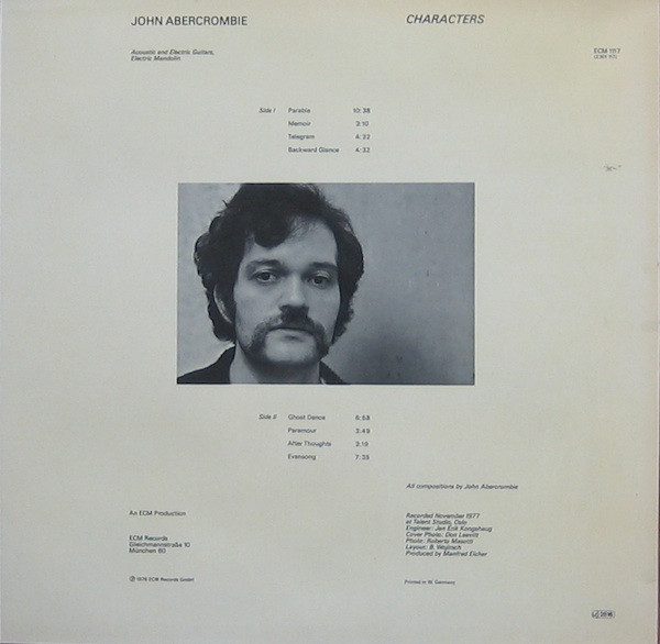 John Abercrombie - Characters | ECM Records (ECM 1117) - 2 John Abercrombie - Characters | ECM Records (ECM 1117) - 2