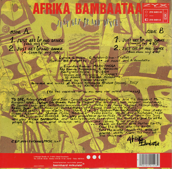 Afrika Bambaataa - Just Get Up And Dance | ZYX Records (ZYX 6491-12) - 2