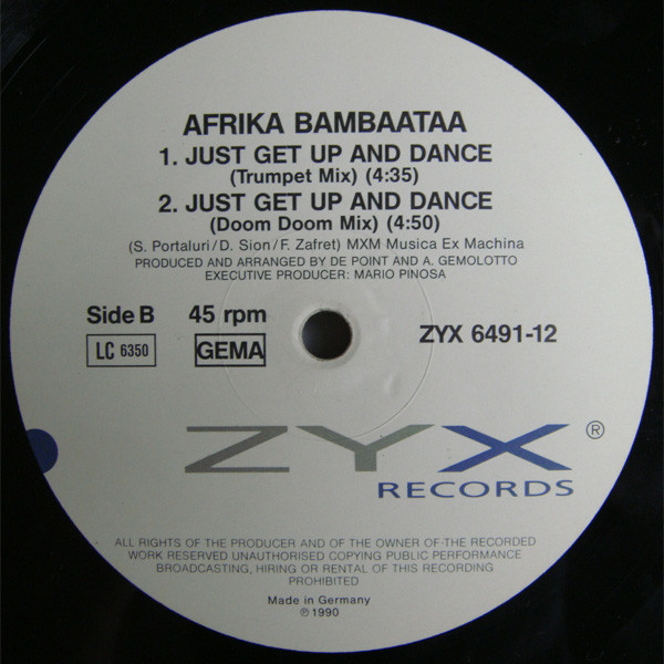 Afrika Bambaataa - Just Get Up And Dance | ZYX Records (ZYX 6491-12) - 4
