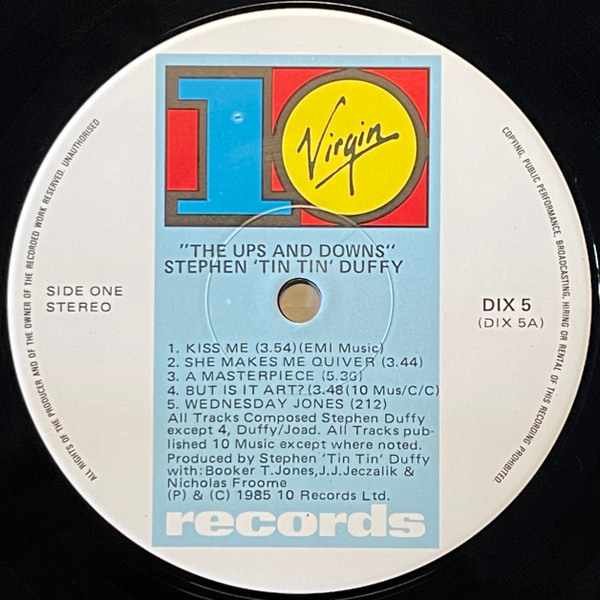Stephen Duffy - The Ups And Downs | 10 Records Ltd. (DIX 5) - 3 Stephen Duffy - The Ups And Downs | 10 Records Ltd. (DIX 5) - 3