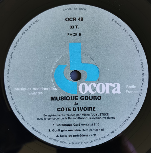 Guro - Musique Gouro De Côte D'Ivoire | Ocora (OCR 48) - 4