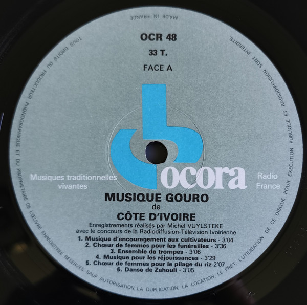 Guro - Musique Gouro De Côte D'Ivoire | Ocora (OCR 48) - 3