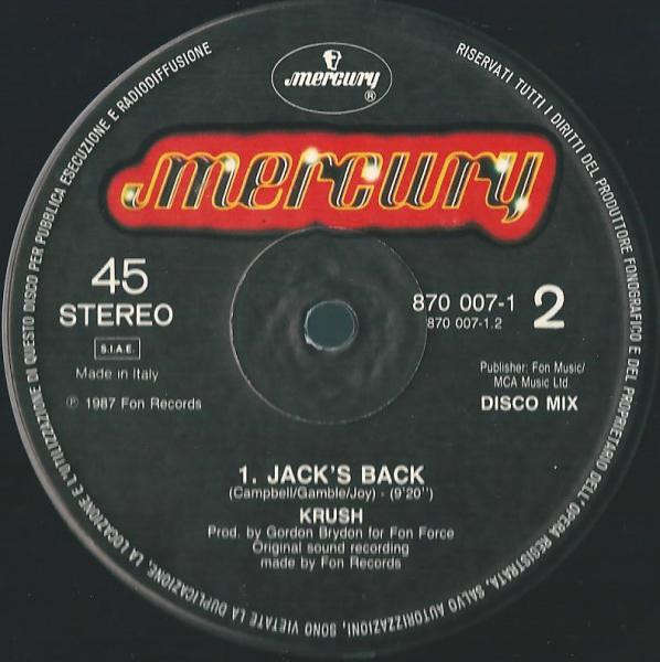 Krush - House Arrest (The Beat Is The Law) | Mercury (870 007-1) - 3