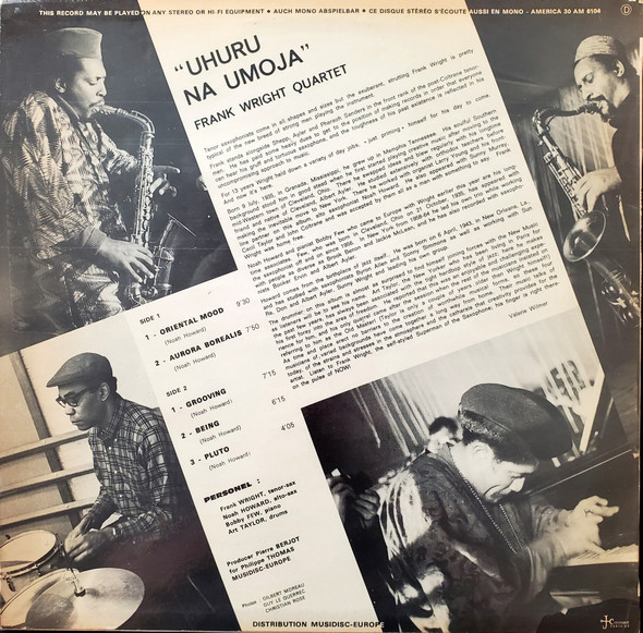 The Frank Wright Quartet - Uhuru Na Umoja | America Records (30 AM 6104) - 2 The Frank Wright Quartet - Uhuru Na Umoja | America Records (30 AM 6104) - 2