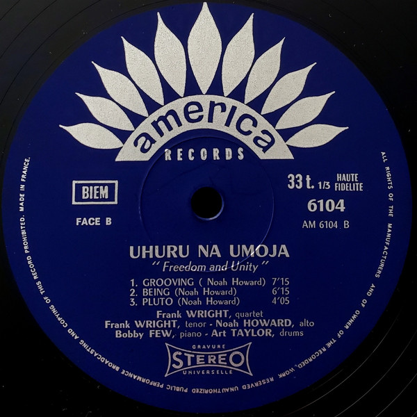 The Frank Wright Quartet - Uhuru Na Umoja | America Records (30 AM 6104) - 4 The Frank Wright Quartet - Uhuru Na Umoja | America Records (30 AM 6104) - 4