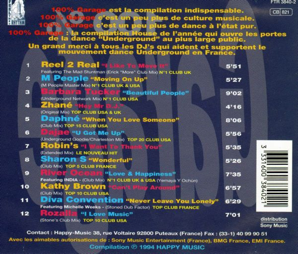 Various - 100 % Garage, Vol. 2 | Feel The Rhythm (FTR 3840-2) - 2