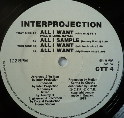 Inter Projection - All I Want | C.T. Records (CTT 4) - 2 Inter Projection - All I Want | C.T. Records (CTT 4) - 2