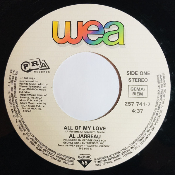 Al Jarreau - All Of My Love | WEA (257 741-7) - 3 Al Jarreau - All Of My Love | WEA (257 741-7) - 3
