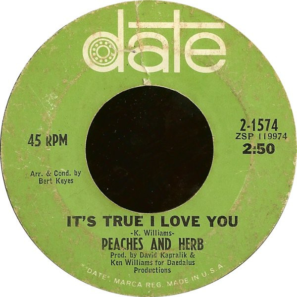 Peaches & Herb - Love Is Strange / It's True I Love You | Date (2-1574) - 3