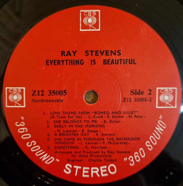 Ray Stevens - Everything Is Beautiful | CBS (Z12 35005) - 3