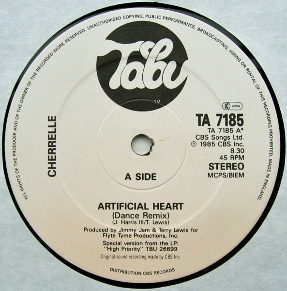 Cherrelle - Artificial Heart (Dance Remix) / Oh No It's U Again | Tabu Records (TA 7185) - 3